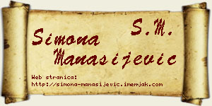 Simona Manasijević vizit kartica